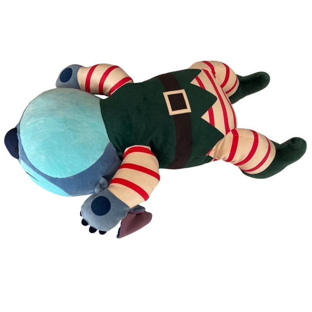 Cudleezz Stitch Disney‎ Christmas Elf Sleeping Plush Stripe 24" Large Soft - Picture 5 of 11